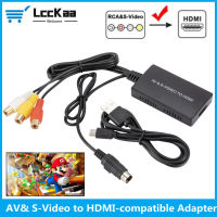 LccKaa 1080P AV RCA CVBS SVideo เป็นอะแดปเตอร์ที่รองรับ HDMI สำหรับ HD DVD STB,เข้ากันได้กับ PS2 PS3 AV S-VIDEO Video Converter