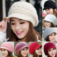 QianXing Shop Elegant Women Hat Winter Autumn Beanies Knitted Hats For Woman Fur Cap Ladies Female Girl Beret Crochet Bonnet