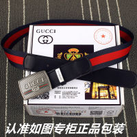 (Fashion high-end belt) 2023 new G belt, mens belt, bronze craft red and green cloth series