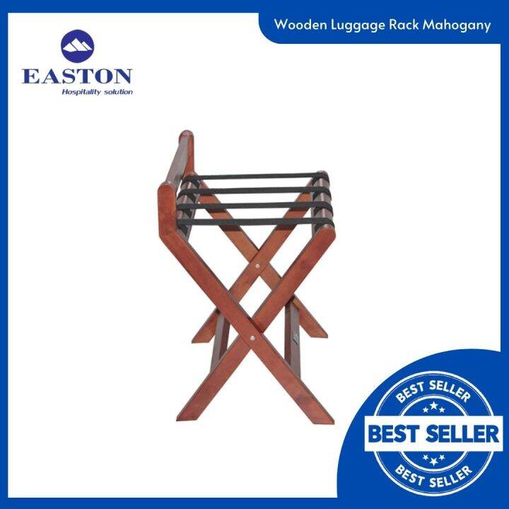 Folding Luggage Rack Wooden Mallet Hat And Coat Rack With Brass