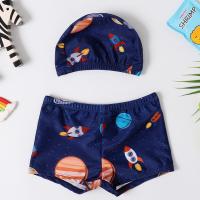 Boy Swimwear Set Swim Pants Swimming Cap Kids Child Swimsuit Summer Swim Wear Shorts Cartoon Printed Swimming Trunks