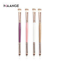 MAANGE Double-Ended Eyeshadow Brush * 1เส้นใยไนล่อนขนแปรงเรียว,ยาก,จับผงที่แข็งแกร่ง,ง่ายต่อการทำสี,ไม่มีผ้าสำลี,จับพลาสติก,รู้สึกสบายมือ,ง่ายต่อการจับ,ทนต่อการสึกหรอและทนทาน