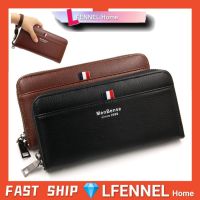 LFENNELLeather Clutch Bag Zipper Handcarry Long Wallet Beg Duit Dom Panjang Lelaki Kulit Wallet For Men Mens Wallet