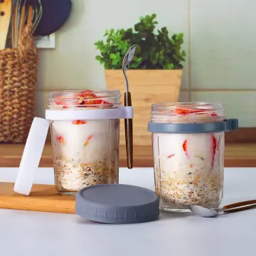 Portable Handle Overnight Oats Jars, Overnight Oats Container with