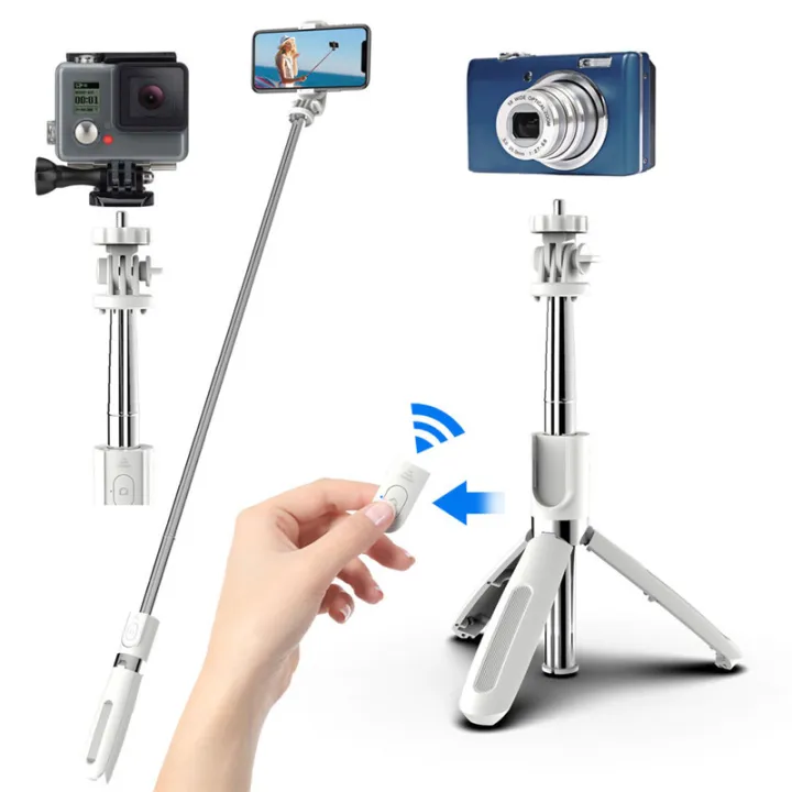 [Amorus Selfie Stick] 1 Meter Length  gopro camera Tripod phone Selfie Stick Tripod Stand L02 Wireless Bluetooth Control Cellphone Selfie Stick for 4.0-6.2 inches hp phones with tripod + Bluetooth sel