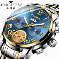 New Selling Mens Watch FNGEEN Brand Fashion Luxury Tourbillon Wristwatch Quartz Steel Waterproof Non Automatic Watch Men