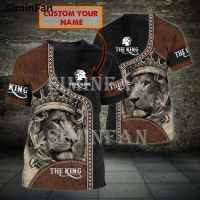 2023 new arrive- xzx180305   The King Lion Retro 3D Printed Men Fashion T-shirts Summer Harajuku Top Tees Casual Short Sleeve Shirt Unisex Women Streetwear 2 free custom name logoï¼‰ S-5XL