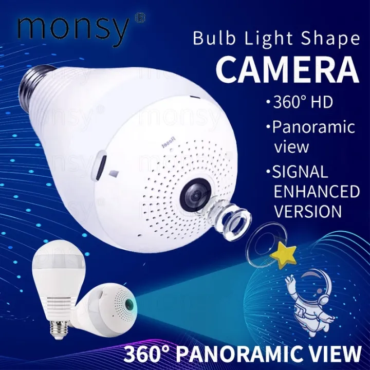 Light Bulb Camera Wireless IP Camera 360°Panoramic CCTV WIFI RealTime