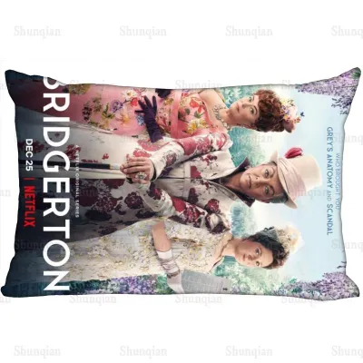 Bridgerton Lady Pillow Case Rectangle Shape Satin Fabric Pillow Cover For Sofa Home Bedroom Wedding Decoration Pillow Cases 0409