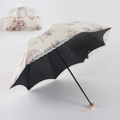 hot【DT】❍  Embroidered Layer UV Protection Umbrella/Rain/Snow Folding Umbrella with Storage