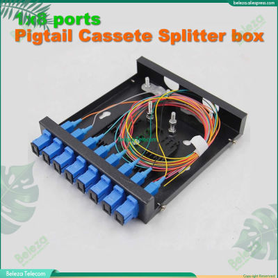 20211x8 ports pigtail Cassete Splitter box Fiber optical Patch Panel Fiber optic terminal box 8 core CA SC FPC with adapter