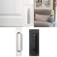 Sliding Door Handle Cabinet Handle Stainless Steel Pull Push Door Kitchen Door Knobs Cupboard Wardrobe Drawer Pulls Hardware Door Hardware Locks