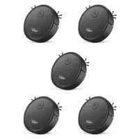 5X Robotic Vacuum Intelligent Low Noise Floor Sweeper Dust Catcher Carpet Cleaner ,Black