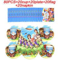 Cocomelon Birthday Party Decorations Flags Banner Kids Party Supplies Plates Cup Straws Disposable Tableware Set For 20 Person