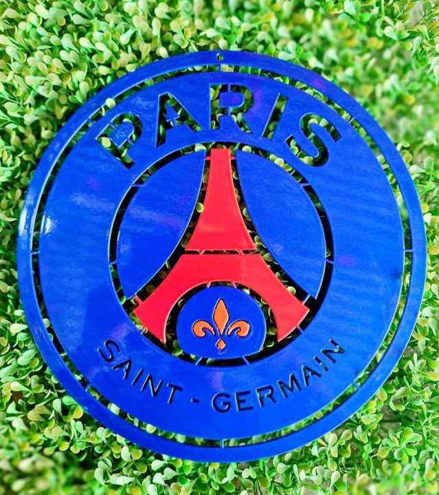 ปารีแซ้ง-แฌร์แม็ง-paris-saint-germain-เหล็กตัดเลเซอร์-30x30-cmหนา-2-5mm-หนัก1-2-kgสีเหมือนจริงใช้สีพ่นรถยนต์-ภายนอก2k-สูตร-2-1ทนทุกสภาวะอากาศ-ติดตั้งง่าย