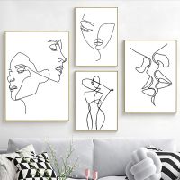 Nordic Minimalist  Figures Line Art Sexy Woman Body Nude Wall Canvas Paintings Drawing Posters Prints Decoration for Livingroom Pipe Fittings Accessor