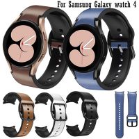 สายนาฬิกาหนัง20มม. สำหรับ Samsung Galaxy Watch 4 40มม. 44มม. สายนาฬิกาแบบคลาสสิก42มม. 46มม. หัวเข็มขัดพลาสติก☁แฟชั่น