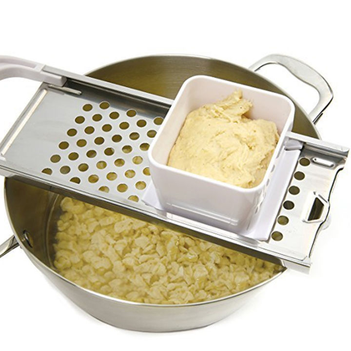 อุปกรณ์เสริม-dumpling-สแตนเลสพาสต้าเครื่องมือทำอาหาร-spaetzle-maker-ใบมีดครัวก๋วยเตี๋ยวอุปกรณ์ครัว