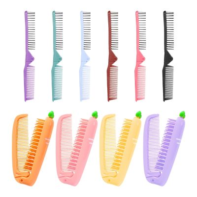 ☇ஐ 2 In 1 Cute Cartoon Folding Comb Kids Hairdressing Comb Anti-Static Hair Brush Portable Combs for Girls Women Hair Styling Tools