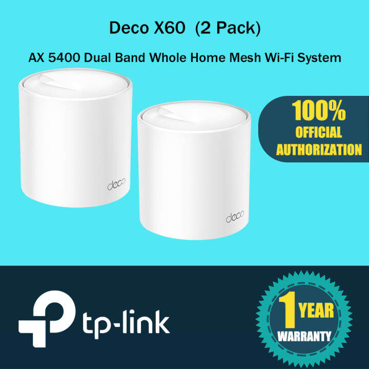 【READY STOCK】TP-Link Deco X60 (2 pack) AX5400 Whole Home Mesh Wi-Fi 6 ...