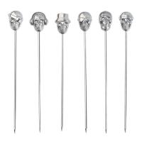 Stainless Cocktail Skewers 6pcs Cocktail Picks For Drinks Stainless Steel Cocktail Toothpicks Olive Picks Reusable Fruit Sticks