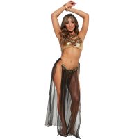 Sexy Egyptian Cleopatra Lingerie Sequins Belly Dance Long Dress Woman Halloween Carnival Party Outfits