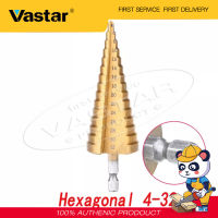 Vastar 1 ชิ้น 4-32 มิลลิเมตรไฮสปีดเหล็กไทเทเนียมขั้นตอนที่เจาะบิตกรวย cutt เครื่องมืองานไม้ไม้โลหะสว่าน (หกเหลี่ยมก้าน/รอบจับ)