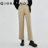 GIORDANO ผู้หญิง กางเกงลำลองเอวสูงผ้าเดรปทอแนวทแยงด้านหน้า Free Shipping 05413076