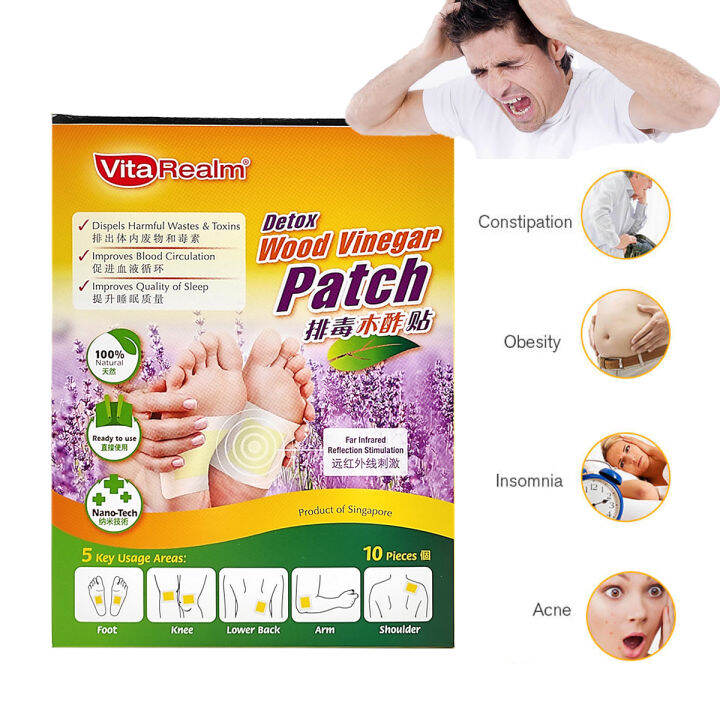 4 Boxes VitaRealm Foot Patch Detox Patch Detox Foot Patch Wood Vinegar