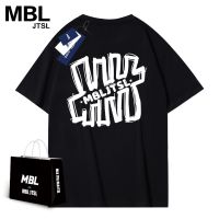 Mbl ฤดูใบไม้ผลิและฤดูร้อน ใหม่ เสื้อยืด แขนสั้น หลวม ผู้ชาย ไหล่ตก คอกลม เสื้อบอททอม ชาย และหญิง แบรนด์น้ํา bf