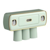 Magnetic Adsorption Inverted Toothbrush Holder 2 Automatic Toothpaste Squeezer Dispenser Storage Rack Accessories