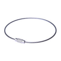 Stainless Steel 20cm Wire Keychain Cable Key Ring (50pcs)