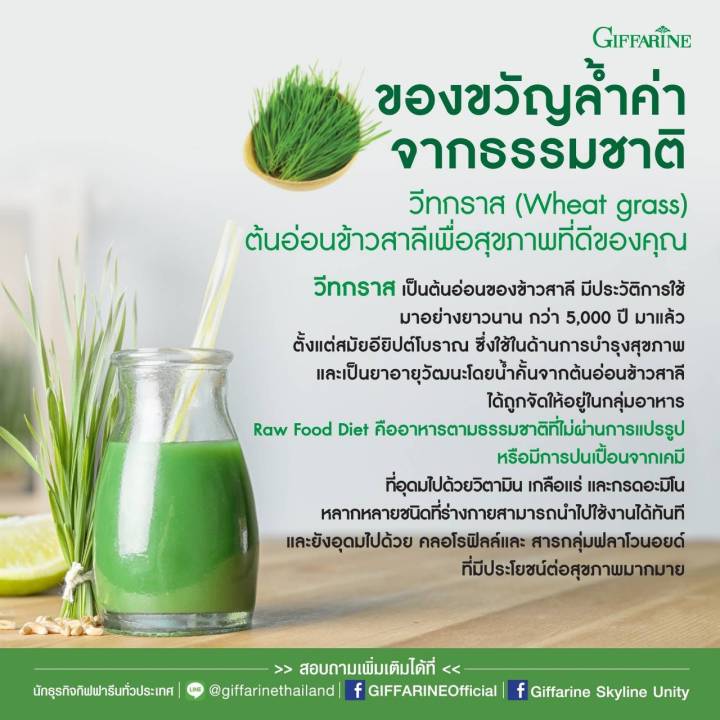 กิฟฟารีน-วีทกราส-giffarine-wheat-grass-เครื่องดื่มใบอ่อนข้าวสาลี-ช่วยในการสร้างเม็ดเลือด-เซต-บำรุงเลือด-รักษาโรคโลหิตจาง-เซต-2-ชิ้น