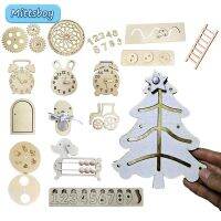 【YF】 2023 Montessori Wood Chip Busy Board Wooden Accessories Digital Version Hourglass Fish Activity for Children Gift