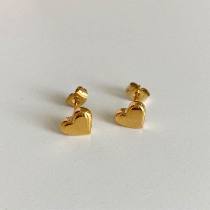 imean-store-mini-heart-pin-earring-ต่างหูงานไทเทเนี่ยมสีทองสุดจิ๋ว-บริการเก็บเงินปลายทาง