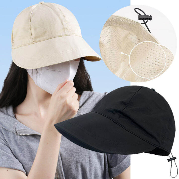 hot-foldable-wide-brim-sun-hats-drawstring-adjustable-caps-men-women-beach-hat-summer-breathable-quick-drying-visors-fisherman-cap