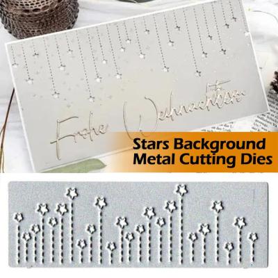 Christmas Star Background DIY Metal Cutting Mould 9×3.5cm I4K0