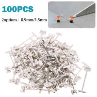 【CW】 100pcs 0.9/1.5mm Sample Tile Leveling Wedges System T shaped Steel Needle Alignment Ceramic Positioning Construction Tools