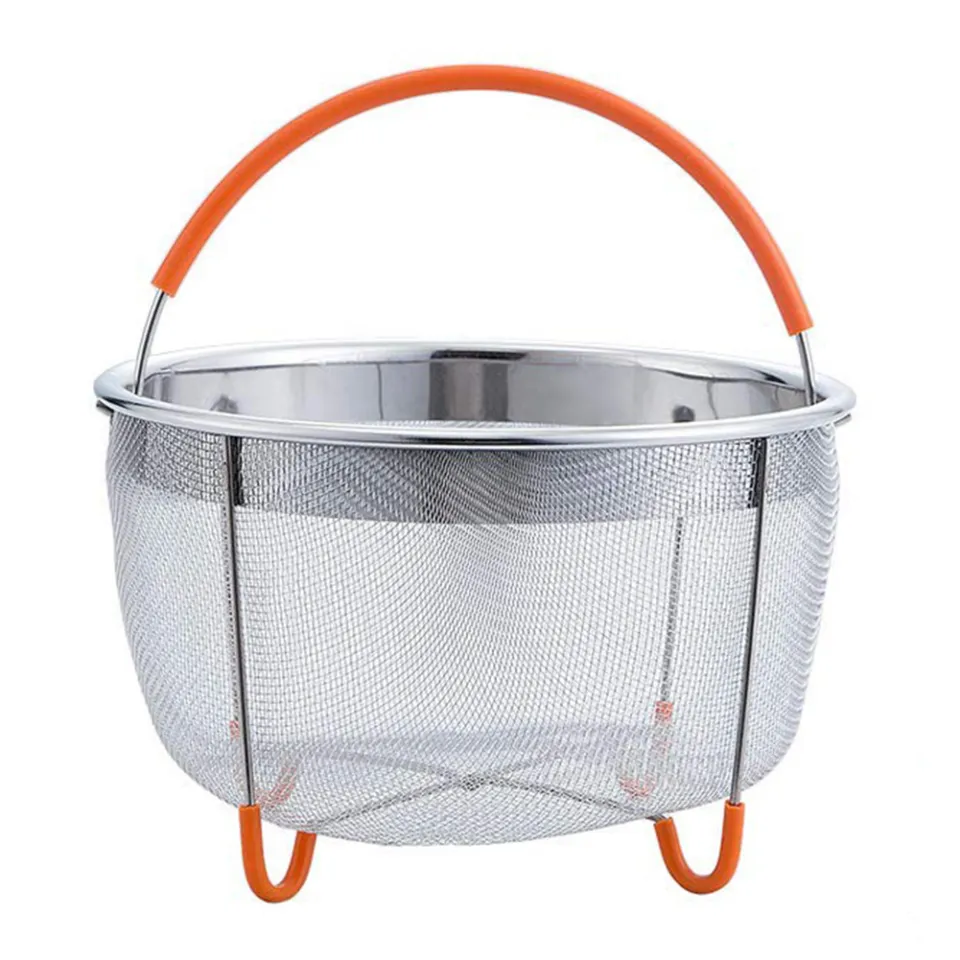 Stainless Steel Kitchen Steam Basket Pressure Cooker Anti-scald Steamer  Multi-Function Fruit Cleaning Basket Cookeo Accessories