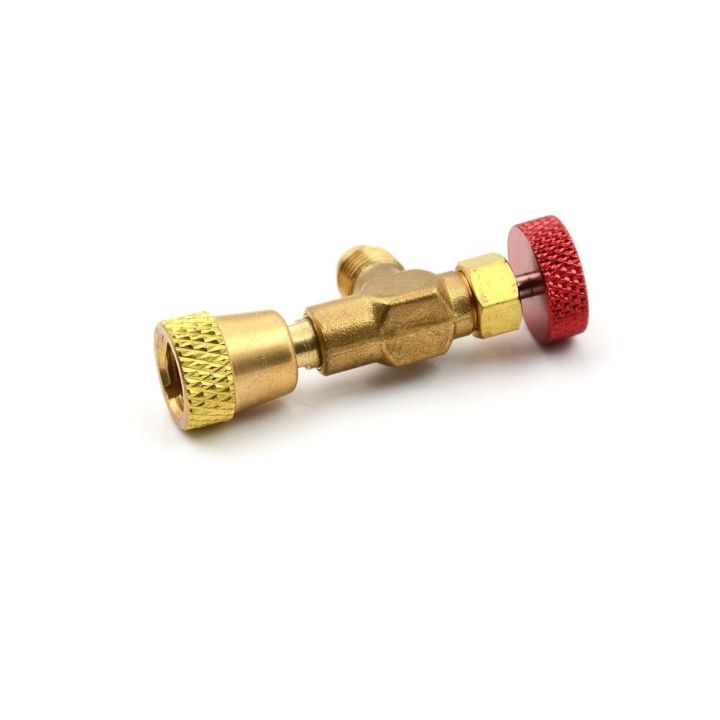 r410a-refrigeration-air-conditioning-valve-safety-adapter-1-4-quot-sae-male-to-5-16-quot-sae-famale-charging-hose-valves