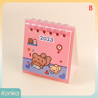 ✨ Konka 2023 Simple INS MINI Desk ปฏิทินน่ารักกระต่ายสุนัขยืนปฏิทินตาราง Scheduler ทุกวันจัดวาระการประชุมประจำปี