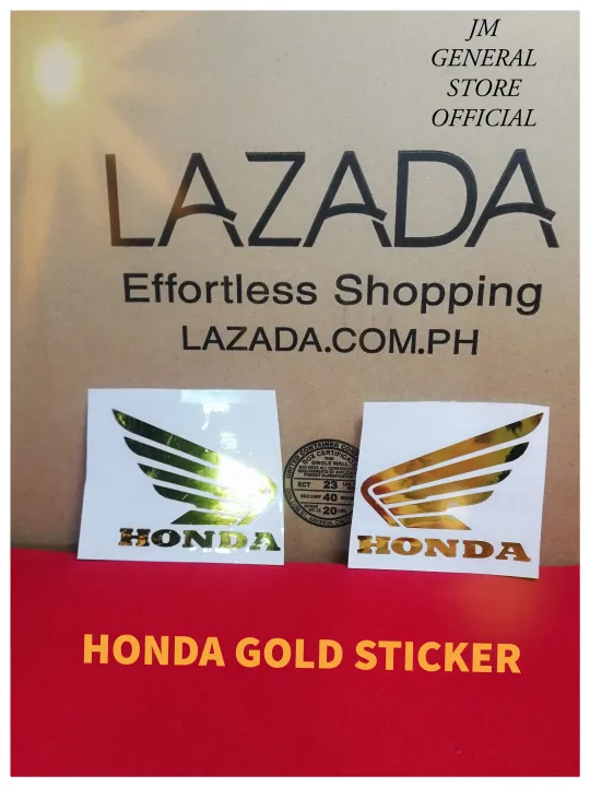 Honda Gold Sticker 2pcs /HONDA GOLD WINGS STICKER / Honda Sticker Gold
