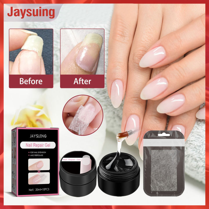 Jaysuing nail Repair Gel Fix Crack Glue Fiberglass Constructing Gel ...