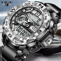 LIGE Mens Watches Military 50m Waterproof Sport Stopwatch Alarm LED Digital Watch Men Big Dial Clock For Male Relogio Masculino