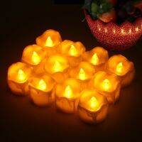 Flameless LED Timing Tea Light Candles 12pcs, Amber Yellow Flickering Unscented Tealight with Timer for Wedding Christmas Party