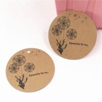 100pcs 6x6cm Kraft Paper Round Price Description Packaging LabelGift Boxes Hang Tags Jewelry/Flower/Cake Cards/Garment Tags