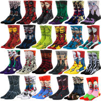 Hot Sale 1Pair Marvel Anime Print Socks Mens Women socks Cartoon Knee-High Cosplay Sock Hip Hop Casual Socks