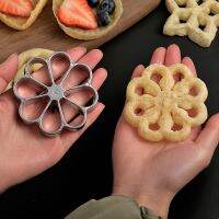 No-Stick Aluminum Swedish Rosette Iron Maker Waffle Timbale Molds Funnel Cake Ring Cookie Bake Molds with Handle Kitchen Tools