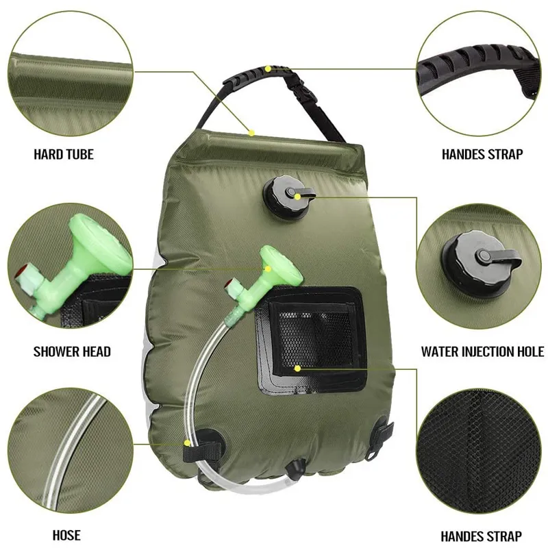 20L PVC Outdoor UV Resistant Camping Shower Bag - China Shower Bag and  Solar Shower Bag price