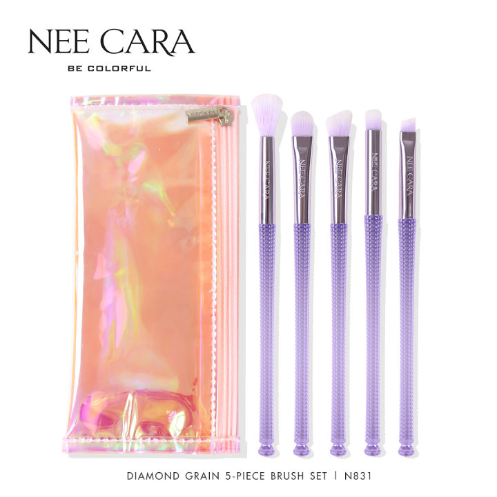 clearance-nee-cara-นีคาร่า-ชุดแปรงแต่งหน้า-แปรงแต่งหน้า-5ชิ้น-พร้อมกระเป๋า-n831-set-eyes-brush-5-piece